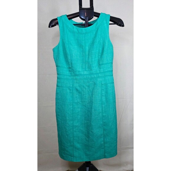 Ellen Tracy Blue-Green Sheath Dress – Size 8 (Early–Mid 2000s) - Sleeveless - Picture 1 of 14